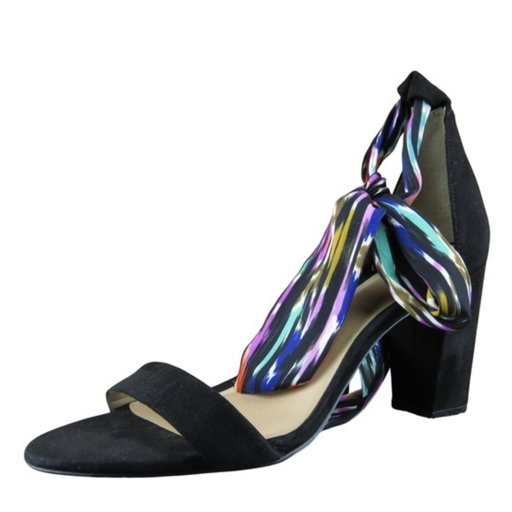 Trina Turk‎ Kanata Women Strappy Heel Shoes Size 8 Medium Multicolor Fabric